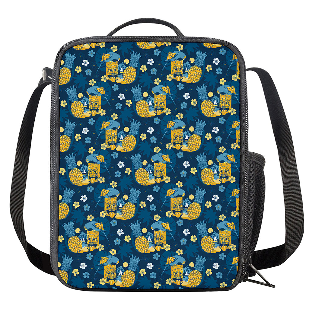 Hawaiian Tiki Pattern Print Crossbody Lunch Bag