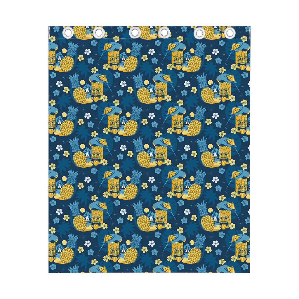 Hawaiian Tiki Pattern Print Curtain