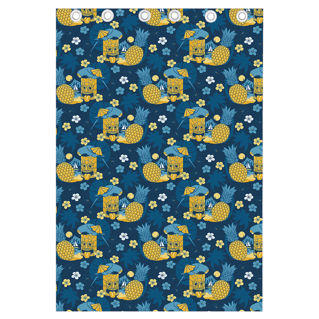Hawaiian Tiki Pattern Print Curtain