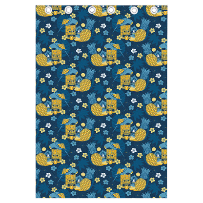 Hawaiian Tiki Pattern Print Curtain