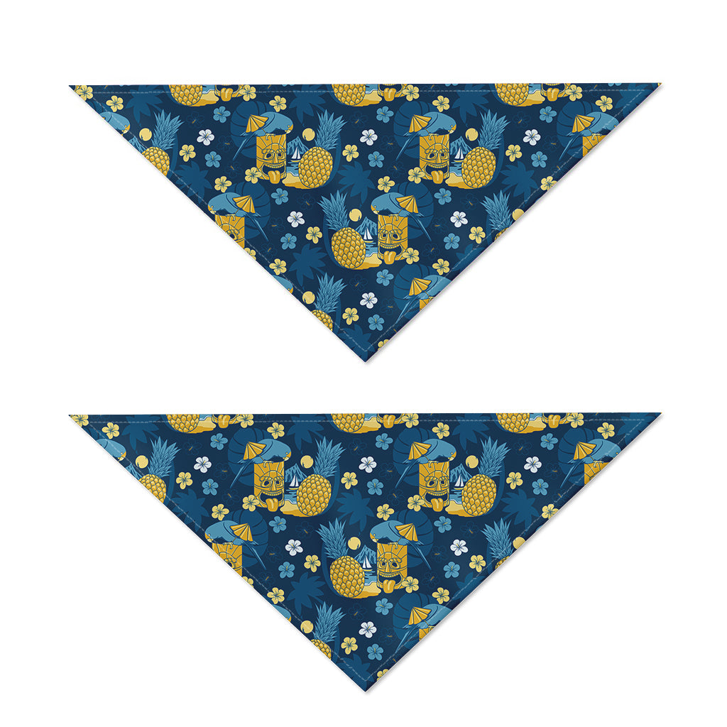 Hawaiian Tiki Pattern Print Dog Bandana