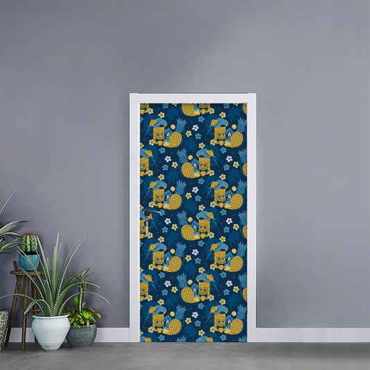 Hawaiian Tiki Pattern Print Door Sticker