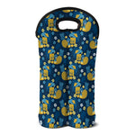 Hawaiian Tiki Pattern Print Double Neoprene Wine Tote