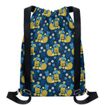Hawaiian Tiki Pattern Print Drawstring Backpack