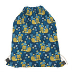 Hawaiian Tiki Pattern Print Drawstring Bag