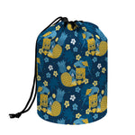 Hawaiian Tiki Pattern Print Drawstring Makeup Bag