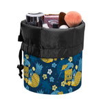 Hawaiian Tiki Pattern Print Drawstring Makeup Bag