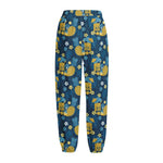 Hawaiian Tiki Pattern Print Fleece Lined Knit Pants