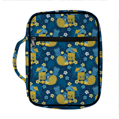 Hawaiian Tiki Pattern Print Front Pocket Bible Bag
