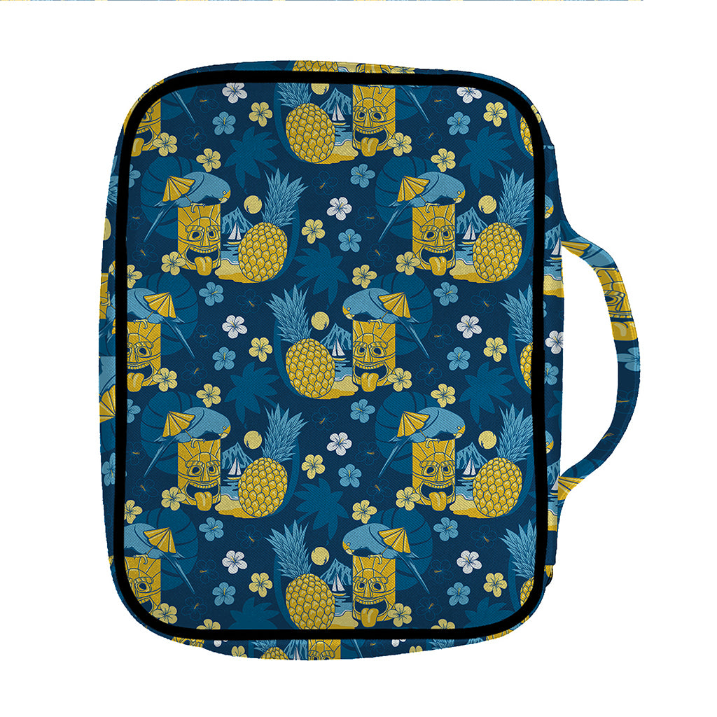 Hawaiian Tiki Pattern Print Front Pocket Bible Bag