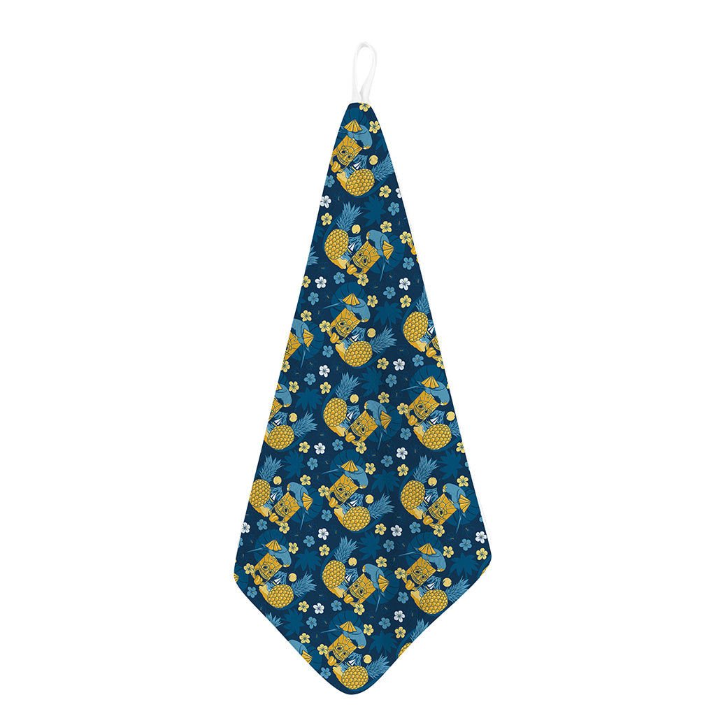 Hawaiian Tiki Pattern Print Hand Towel