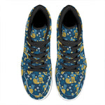 Hawaiian Tiki Pattern Print High Top Leather Sneakers