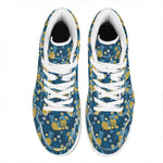 Hawaiian Tiki Pattern Print High Top Leather Sneakers