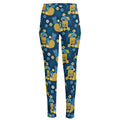 Hawaiian Tiki Pattern Print High-Waisted Pocket Leggings