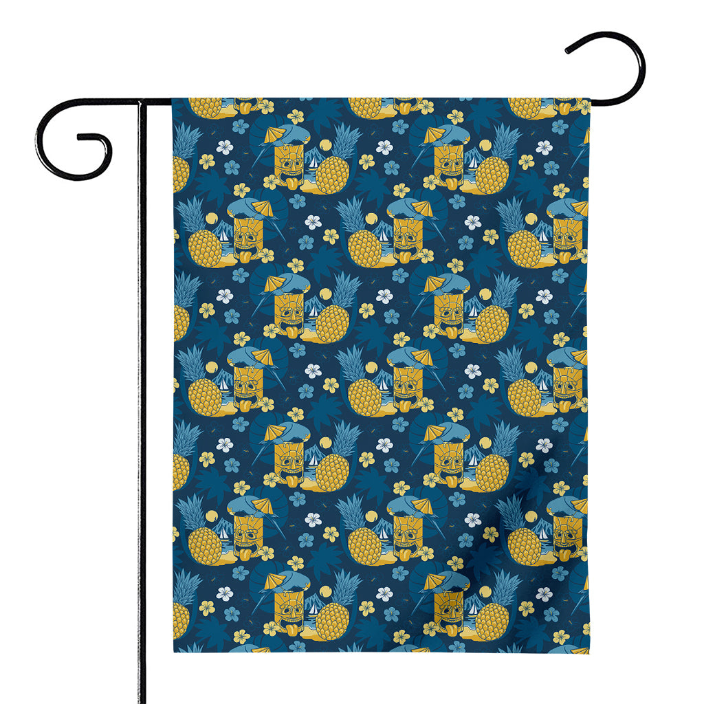 Hawaiian Tiki Pattern Print House Flag