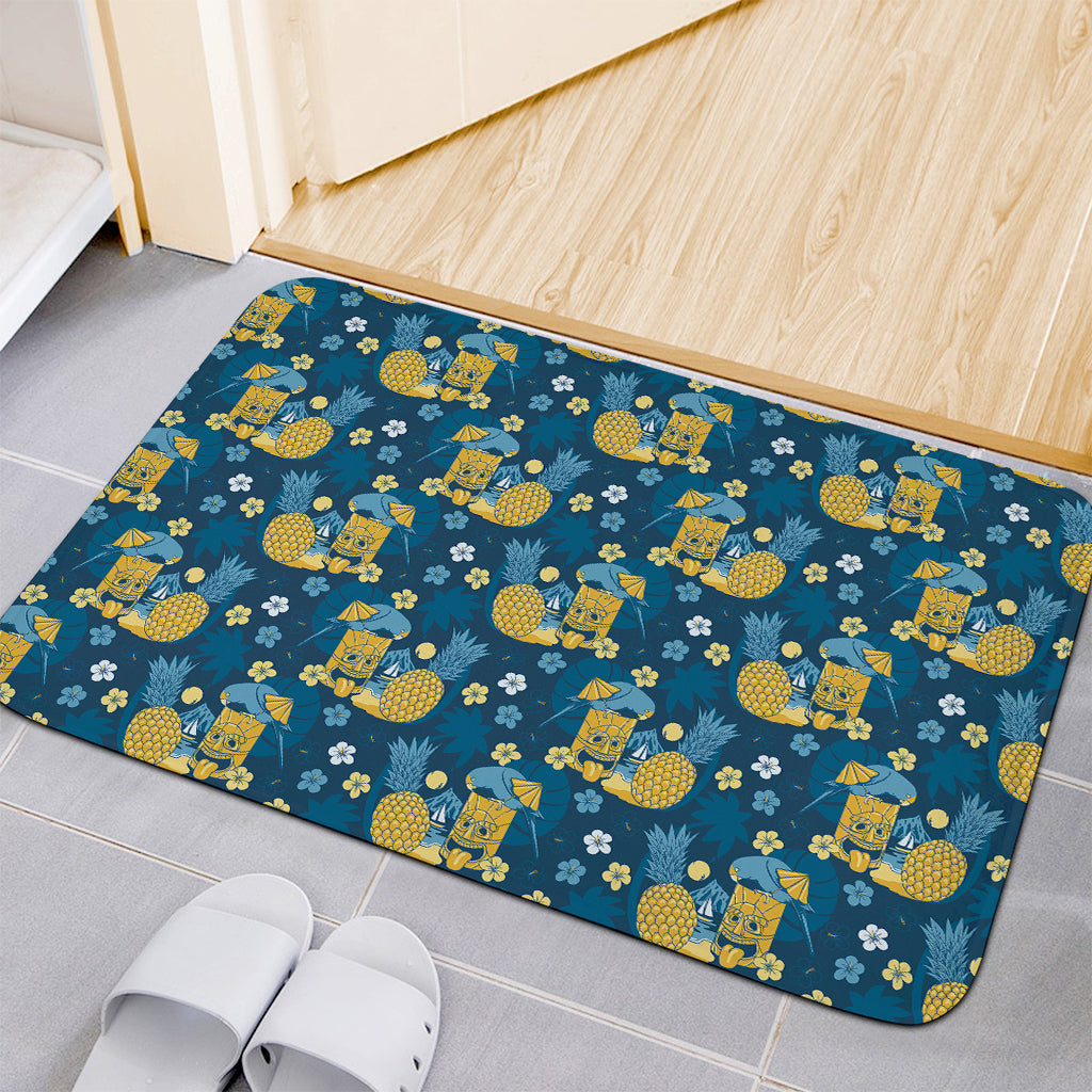 Hawaiian Tiki Pattern Print Indoor Door Mat