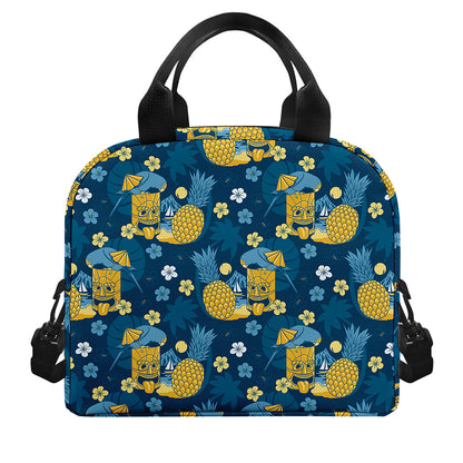 Hawaiian Tiki Pattern Print Insulated Lunch Bag