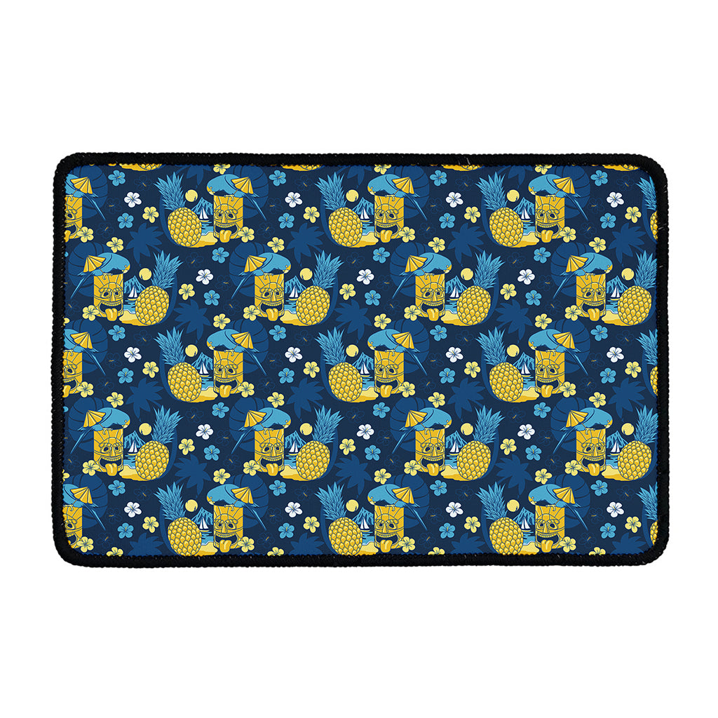 Hawaiian Tiki Pattern Print Kitchen Mat