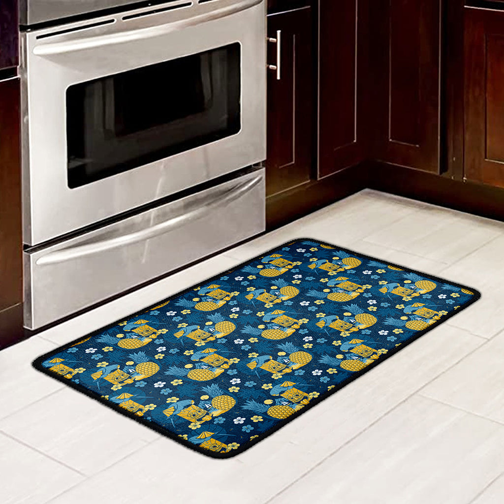 Hawaiian Tiki Pattern Print Kitchen Mat