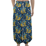 Hawaiian Tiki Pattern Print Lantern Pants