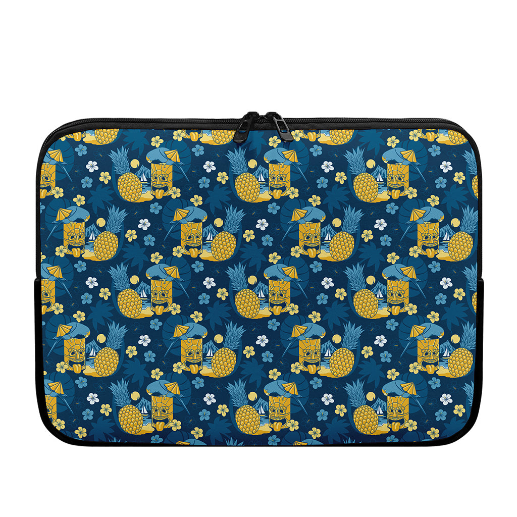 Hawaiian Tiki Pattern Print Laptop Sleeve