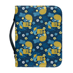 Hawaiian Tiki Pattern Print Leather Bible Cover