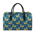 Hawaiian Tiki Pattern Print Leather Duffel Bag