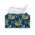 Hawaiian Tiki Pattern Print Leather Tissue Box Cover