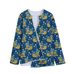 Hawaiian Tiki Pattern Print Long Sleeve Short Coat