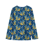 Hawaiian Tiki Pattern Print Long Sleeve Short Coat