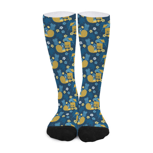 Hawaiian Tiki Pattern Print Long Socks