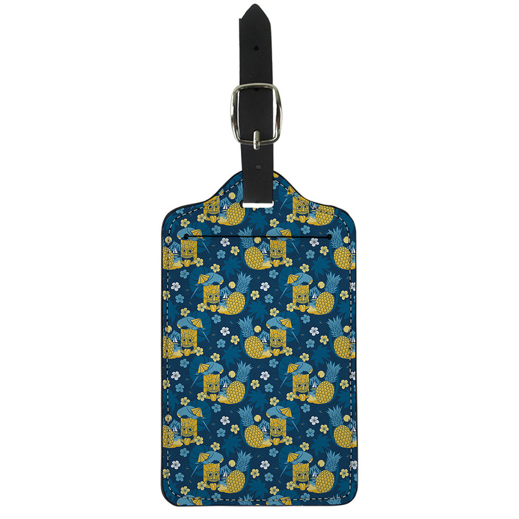 Hawaiian Tiki Pattern Print Luggage Tag