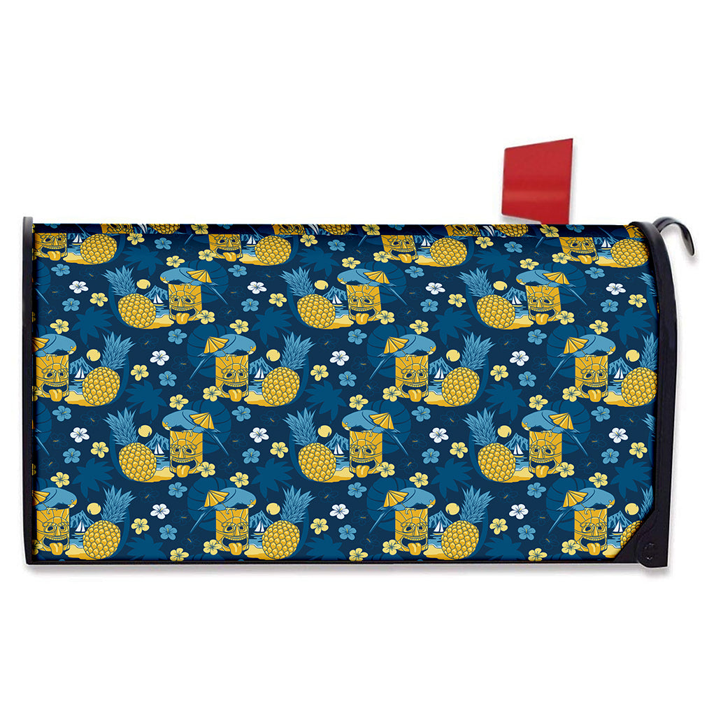 Hawaiian Tiki Pattern Print Mailbox Cover