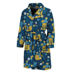 Hawaiian Tiki Pattern Print Men's Bathrobe