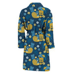 Hawaiian Tiki Pattern Print Men's Bathrobe