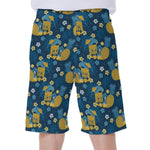 Hawaiian Tiki Pattern Print Men's Beach Shorts