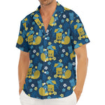 Hawaiian Tiki Pattern Print Men's Deep V-Neck Shirt