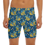 Hawaiian Tiki Pattern Print Men's Long Boxer Briefs