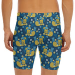 Hawaiian Tiki Pattern Print Men's Long Boxer Briefs