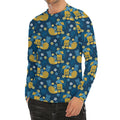 Hawaiian Tiki Pattern Print Men's Long Sleeve Rash Guard