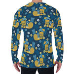Hawaiian Tiki Pattern Print Men's Long Sleeve T-Shirt