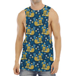 Hawaiian Tiki Pattern Print Men's Muscle Tank Top