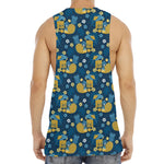 Hawaiian Tiki Pattern Print Men's Muscle Tank Top