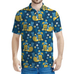 Hawaiian Tiki Pattern Print Men's Polo Shirt