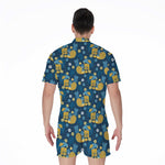 Hawaiian Tiki Pattern Print Men's Rompers