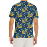 Hawaiian Tiki Pattern Print Men's Short Sleeve Rash Guard