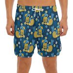Hawaiian Tiki Pattern Print Men's Split Running Shorts