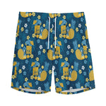 Hawaiian Tiki Pattern Print Men's Sports Shorts