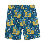 Hawaiian Tiki Pattern Print Men's Sports Shorts