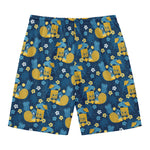 Hawaiian Tiki Pattern Print Men's Swim Trunks
